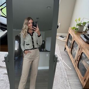 Women's Cream and Black Cardigan